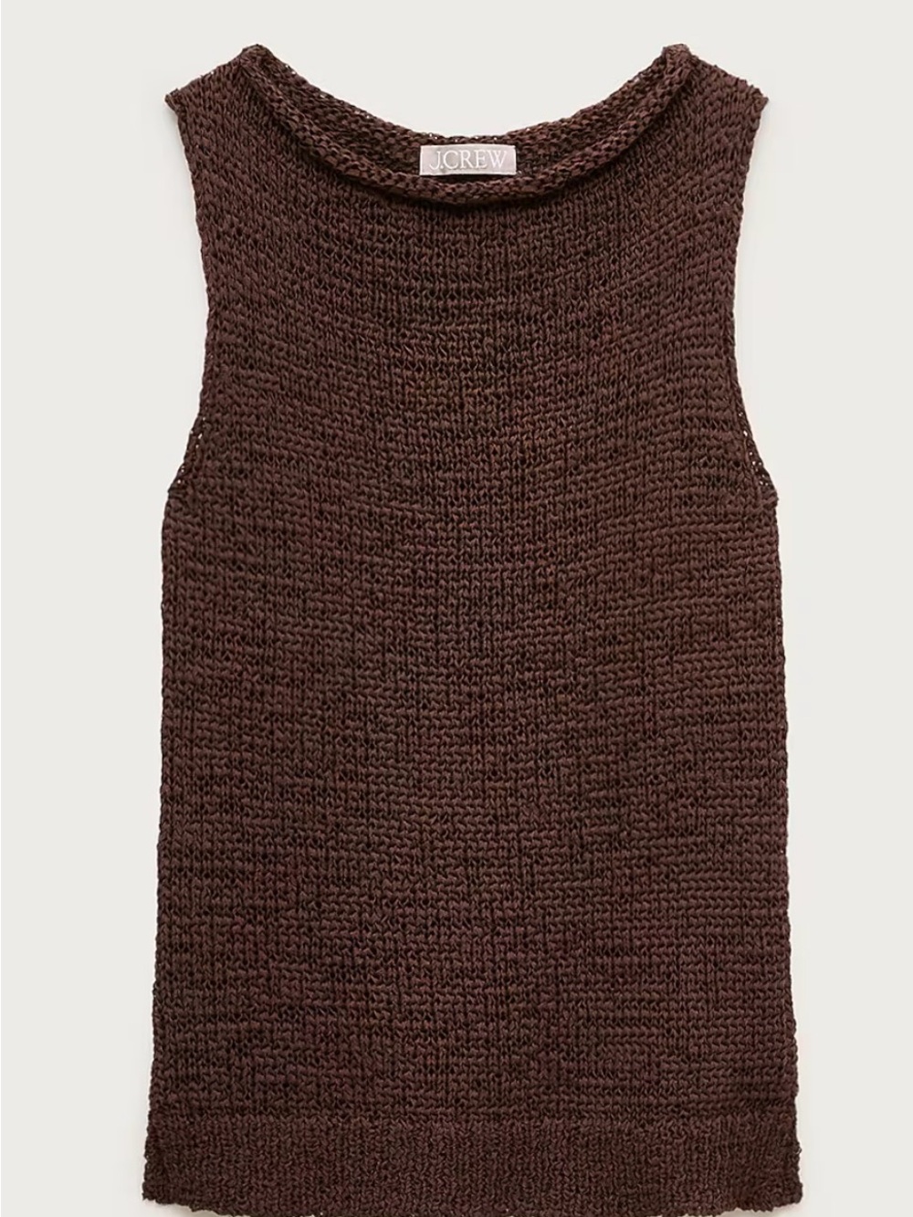 J. Crew Deep Brown Sleeveless Scoop Neck Knit Top
